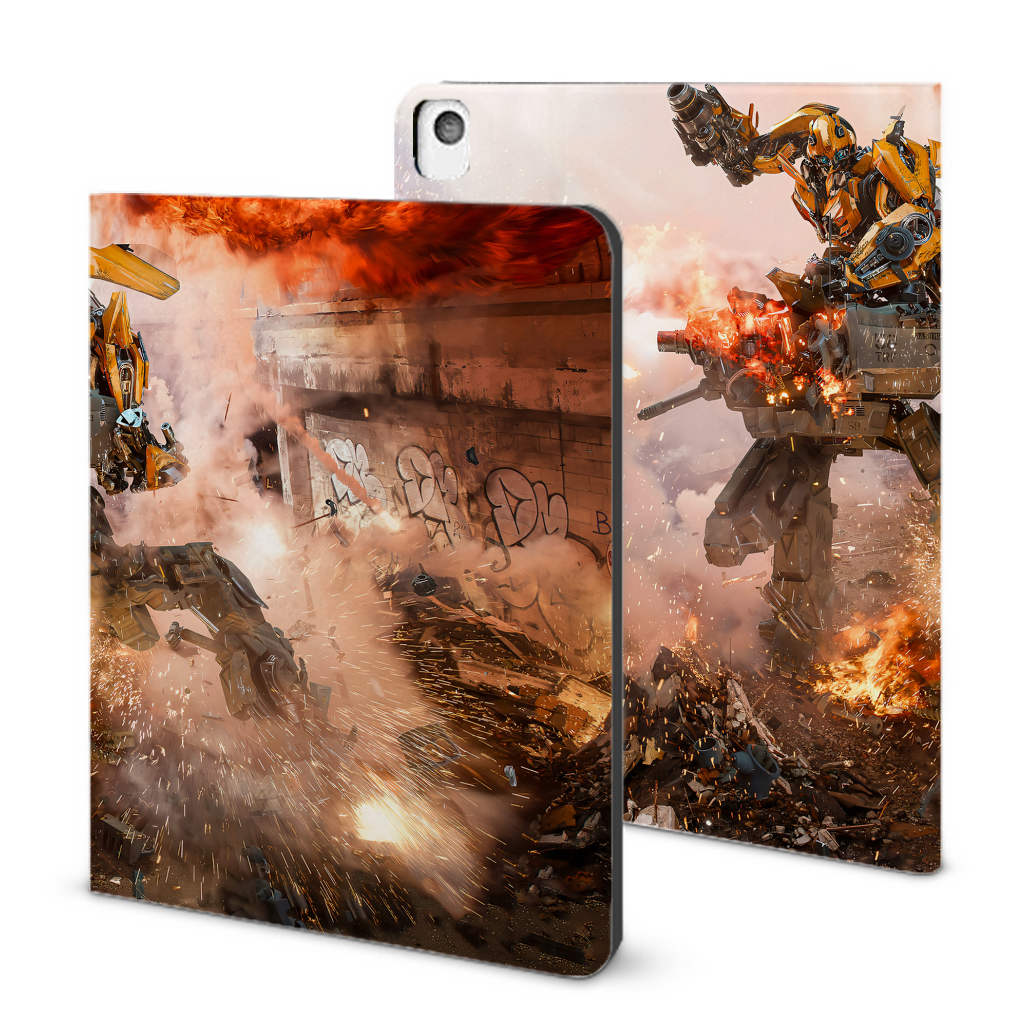 （画像用） Transformers トランスフォーマー IPadケース ペンホルダー付き ブックスタイルデザイン